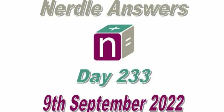 Daily Nerdle 233 Answers - September 9th, 2022