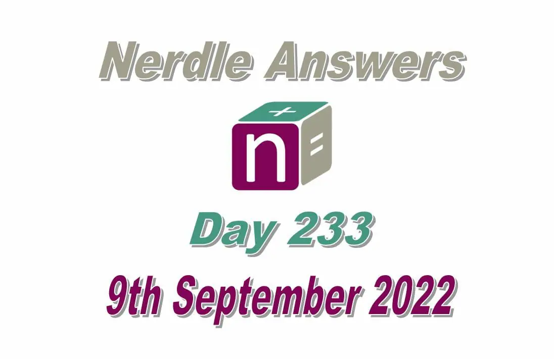Daily Nerdle 233 Answers - September 9th, 2022