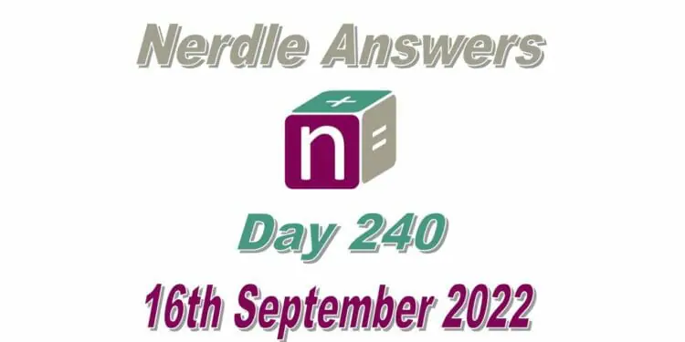 Daily Nerdle 240 Answers - September 16th, 2022