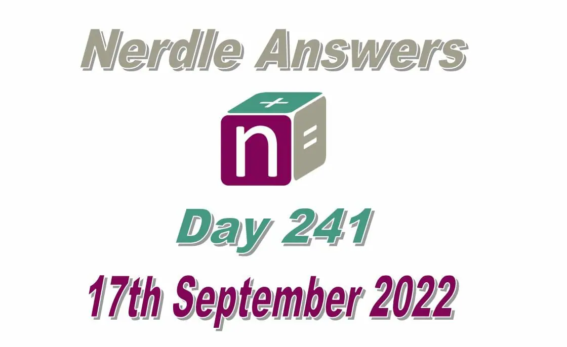 Daily Nerdle 241 Answers - September 17th, 2022