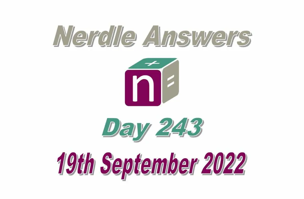 Daily Nerdle 243 Answers - September 19th, 2022