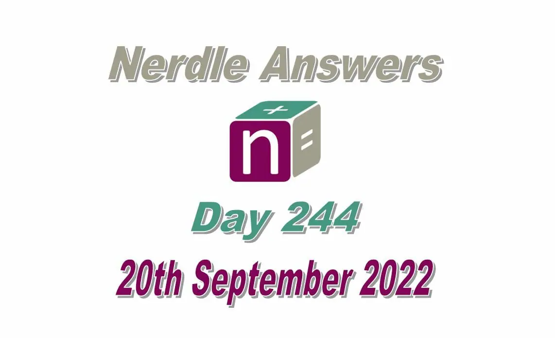 Daily Nerdle 244 Answers - September 20th, 2022