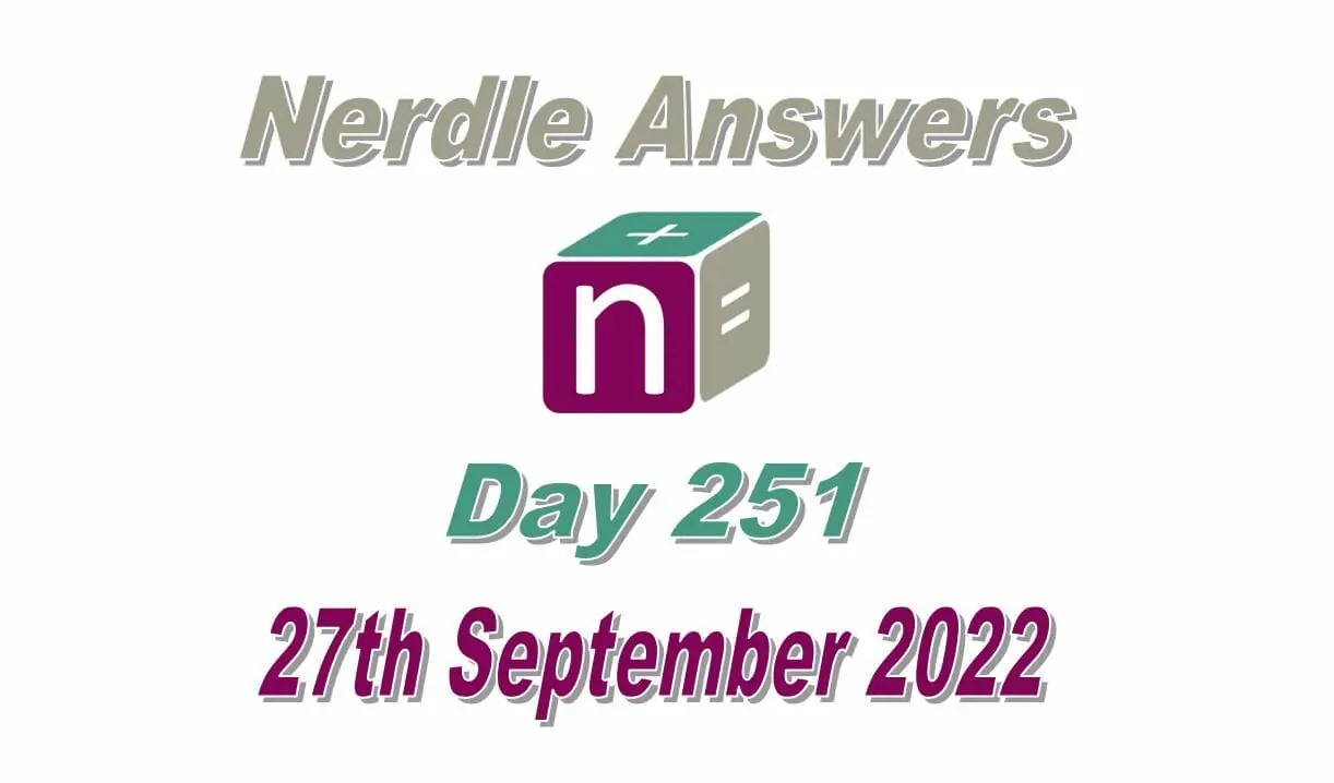 Daily Nerdle 251 Answers - September 27th, 2022