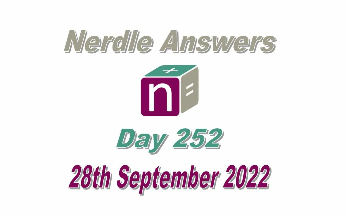 Daily Nerdle 252 Answers - September 28th, 2022