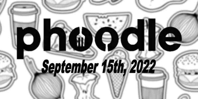 Daily Phoodle - 15th September 2022