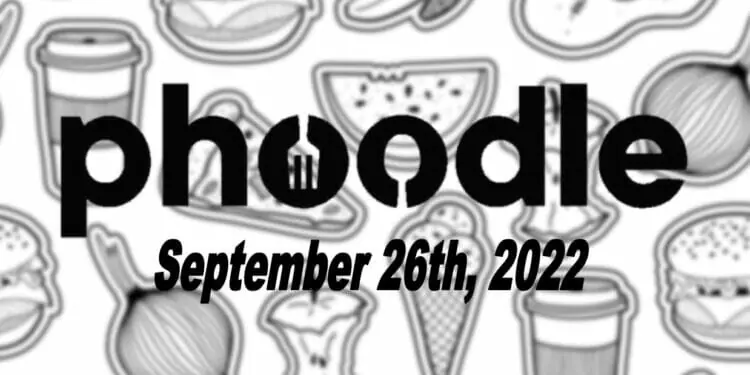 Daily Phoodle - 26th September 2022