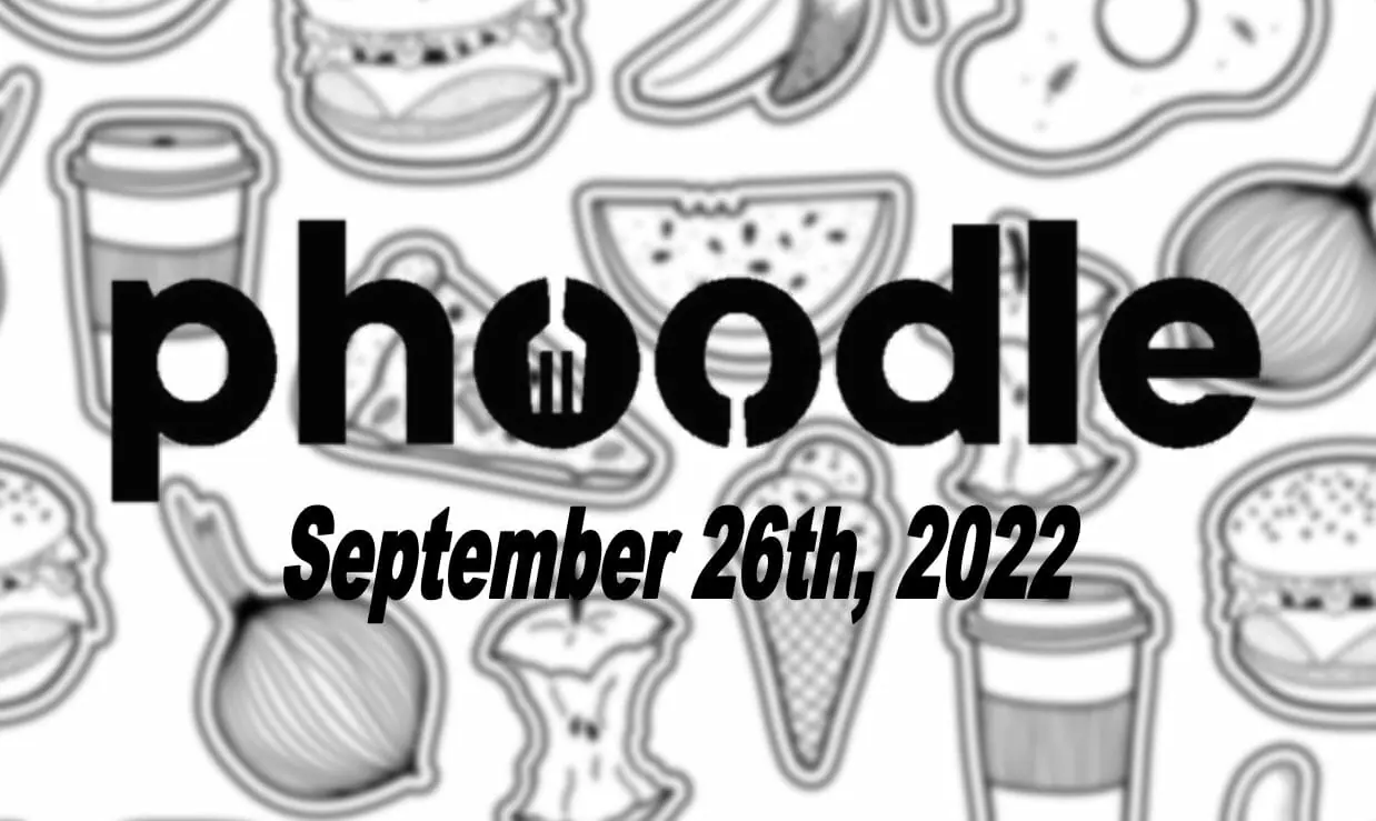 Daily Phoodle - 26th September 2022