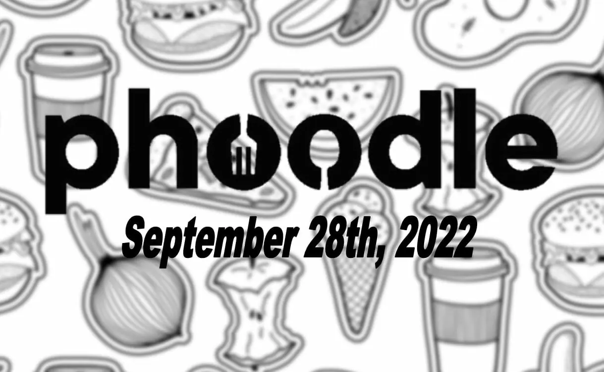 Daily Phoodle - 28th September 2022