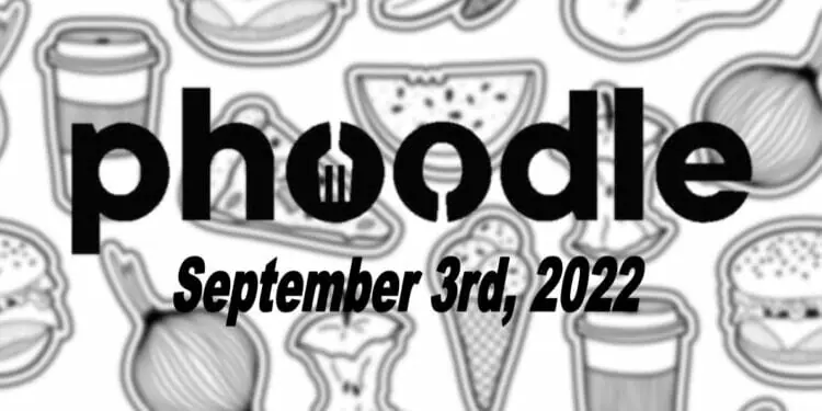 Daily Phoodle - 3rd September 2022