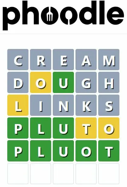 Daily Phoodle Answer 127 - 12th September 2022