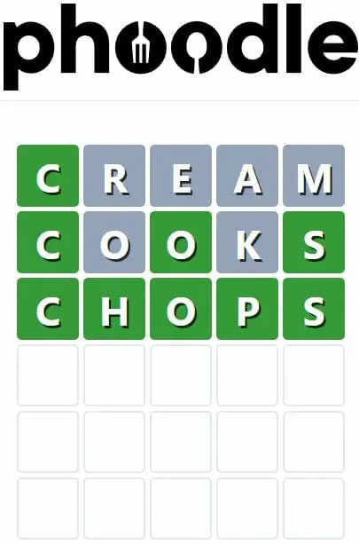Daily Phoodle Answer 130 - 15th September 2022