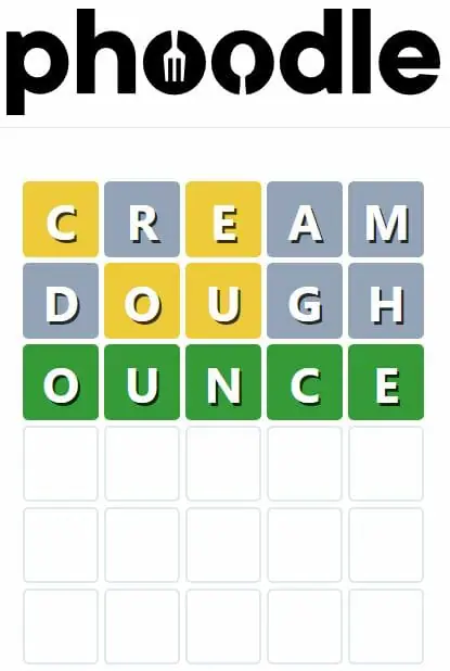 Daily Phoodle Answer 144 - 29th September 2022