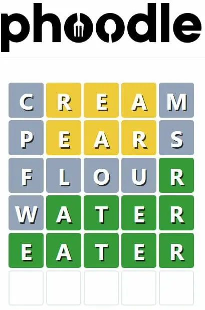 Daily Phoodle Answer 146 - 1st October 2022