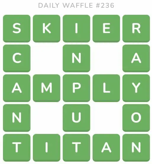 Daily Waffle Game 236 Answer - September 14th 2022