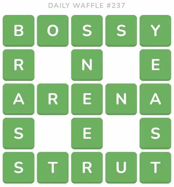 Daily Waffle Game 237 Answer - September 15th 2022