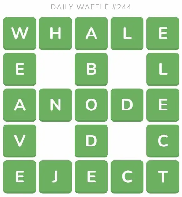 Daily Waffle Game 244 Answer - September 22nd 2022