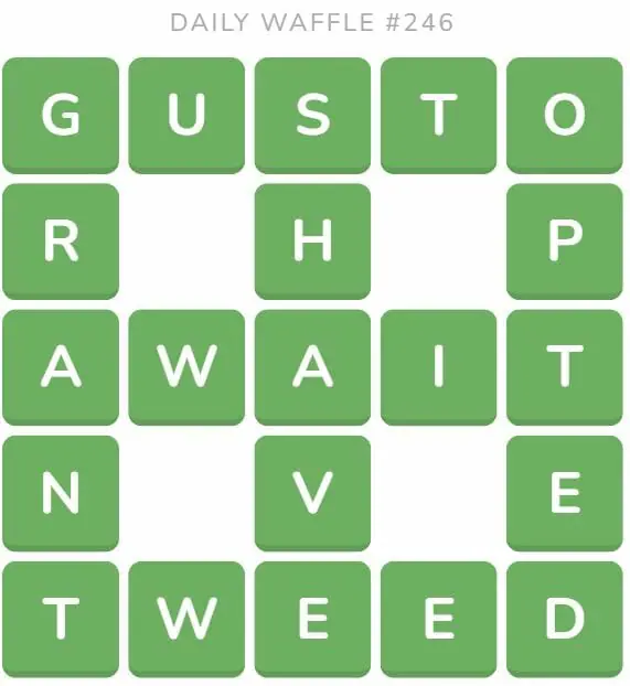 Daily Waffle Game 246 Answer - September 24th 2022