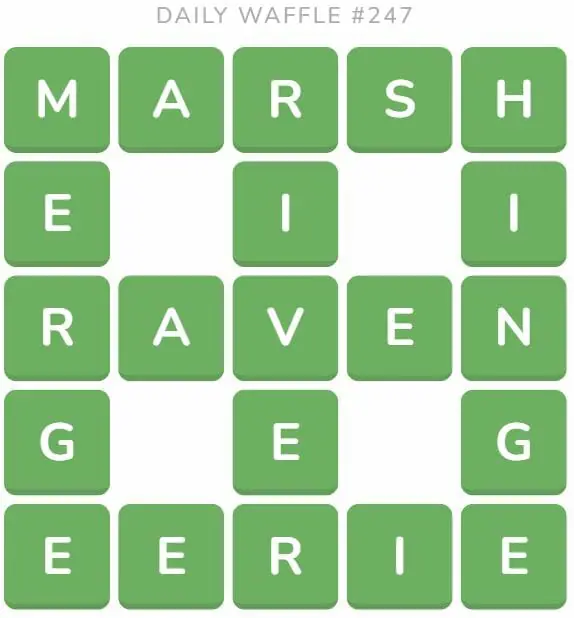 Daily Waffle Game 247 Answer - September 25th 2022