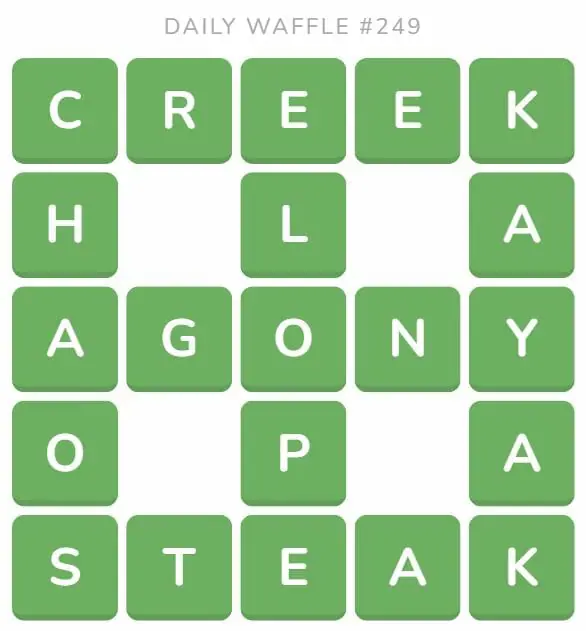 Daily Waffle Game 249 Answer - September 27th 2022