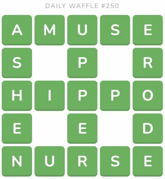 Daily Waffle Game 250 Answer - September 28th 2022
