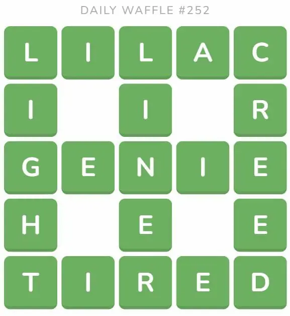 Daily Waffle Game 252 Answer - September 30th 2022