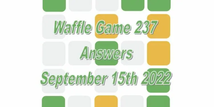 Daily Waffle - September 15th 2022