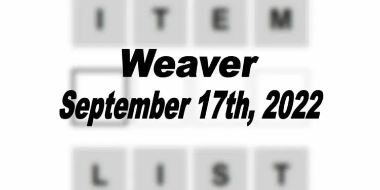 Daily Weaver - 17th September 2022