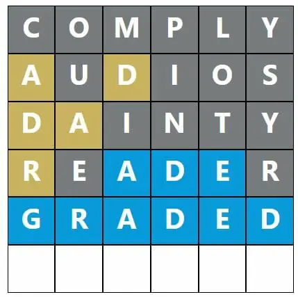 Daily Word Hurdle #464 Afternoon Answer - 7th September 2022