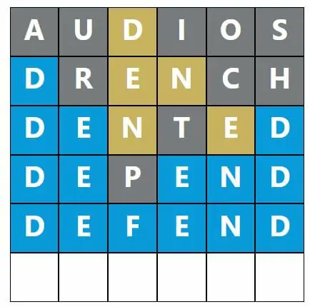 Daily Word Hurdle #491 Morning Answer - 21st September 2022