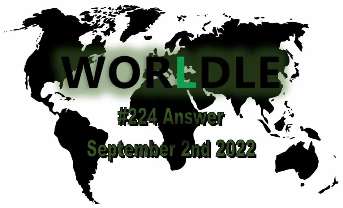 Daily Worldle 224 - September 2nd 2022