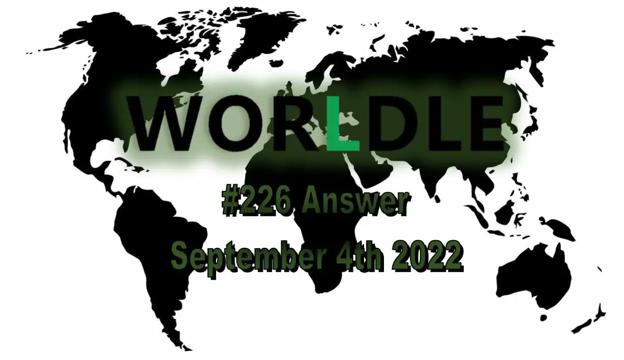 Daily Worldle 226 - September 4th 2022