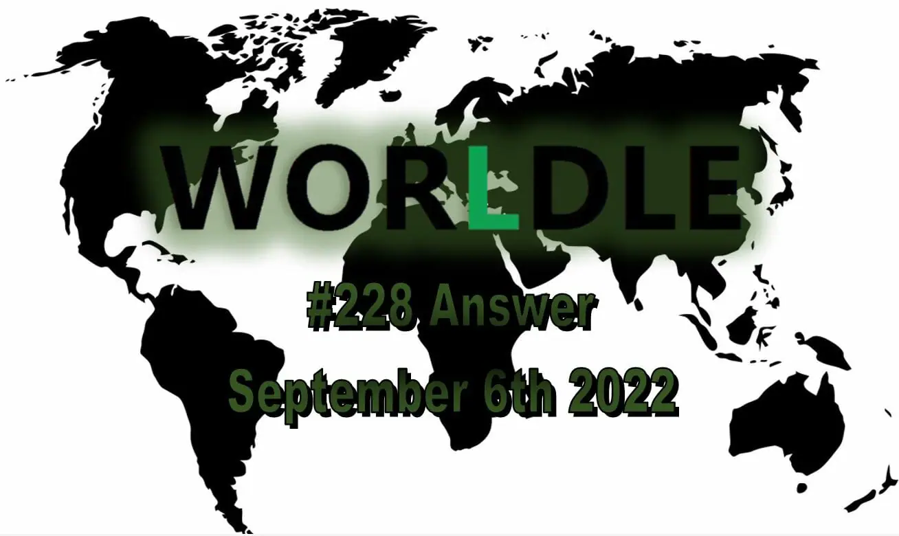Daily Worldle 228 - September 6th 2022