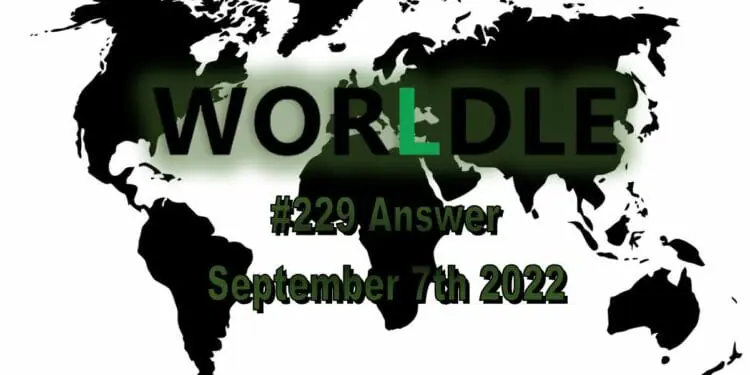 Daily Worldle 229 - September 7th 2022