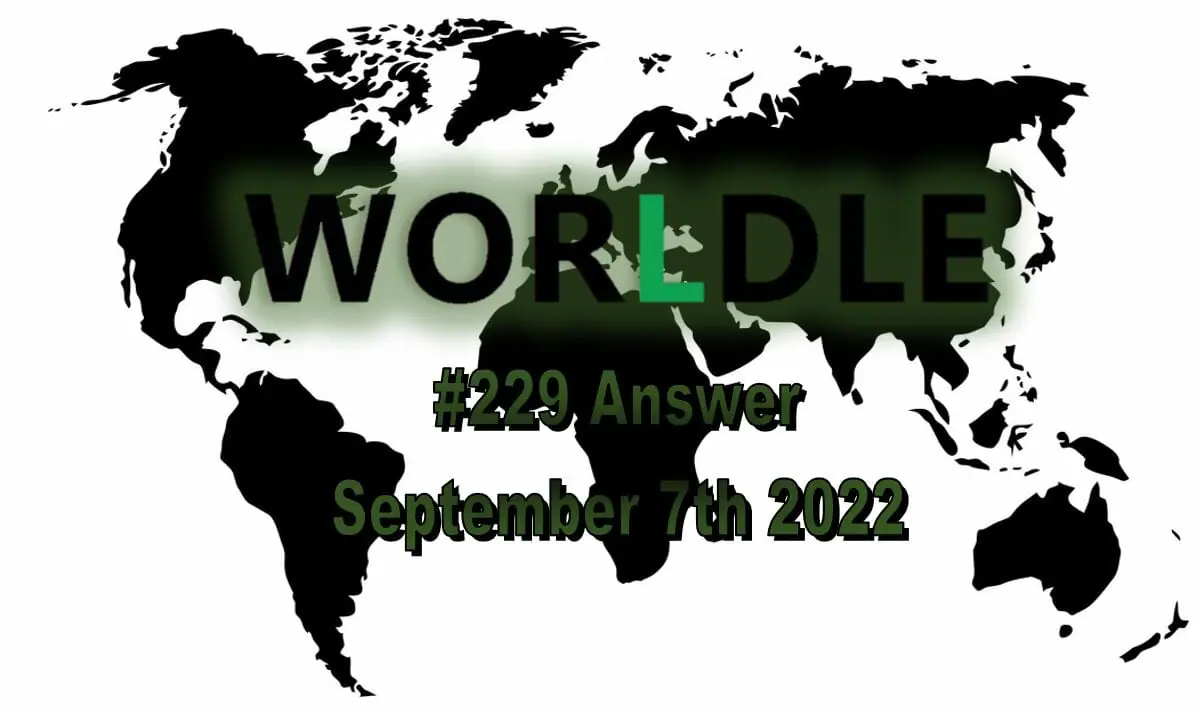Daily Worldle 229 - September 7th 2022