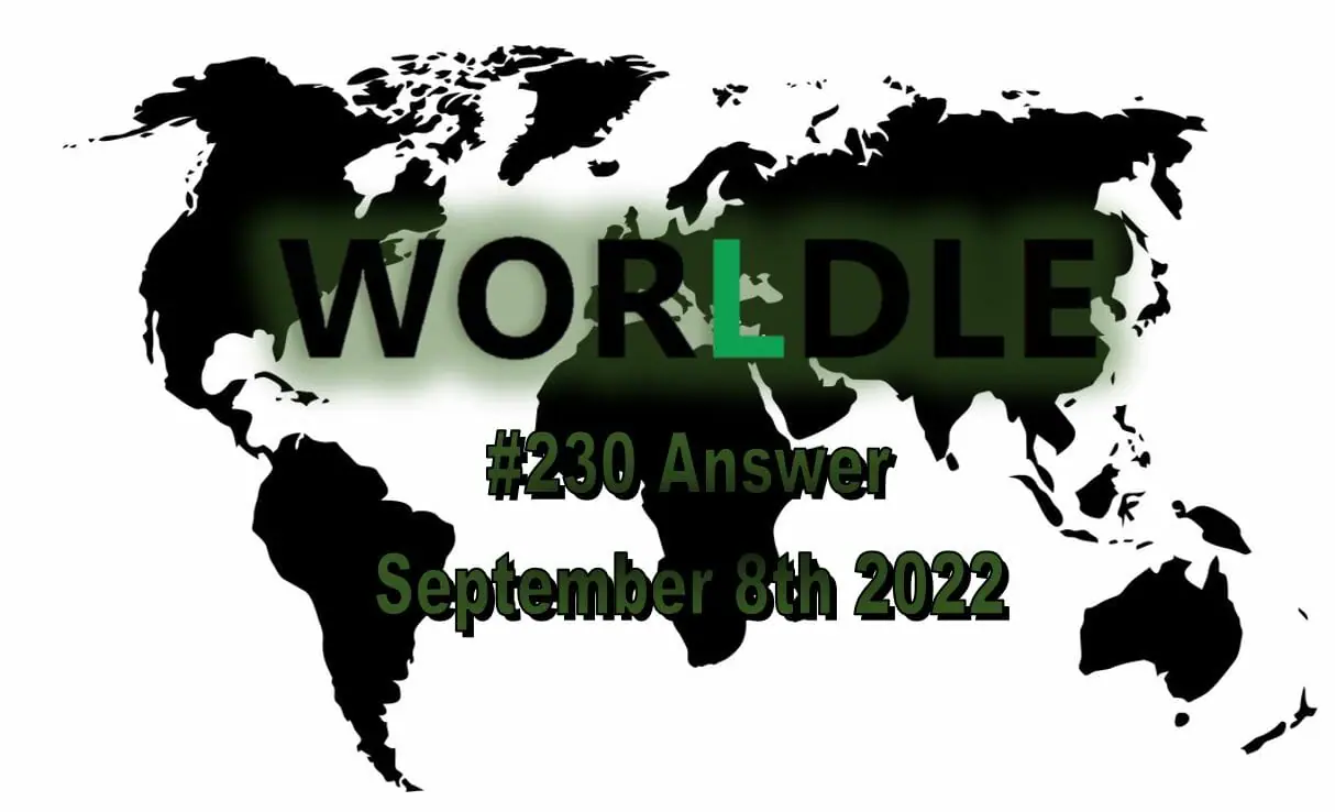Daily Worldle 230 - September 8th 2022