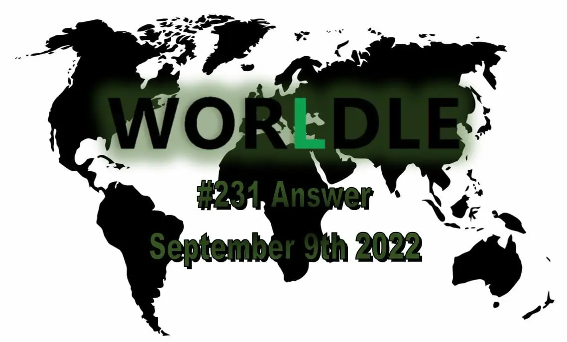 Daily Worldle 231 - September 9th 2022
