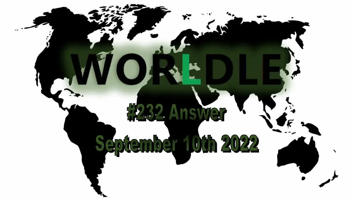 Daily Worldle 232 - September 10th 2022
