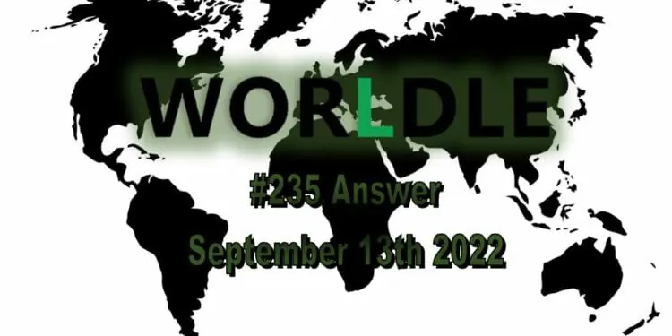 Daily Worldle 235 - September 13th 2022