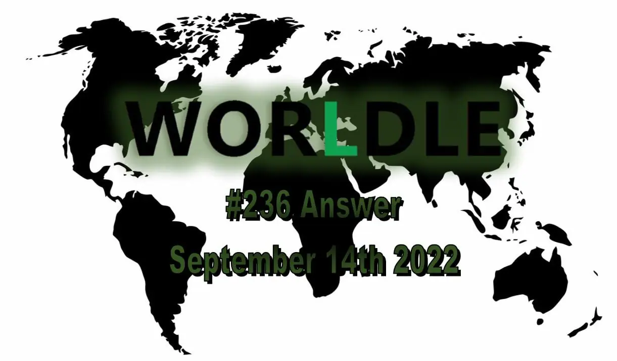 Daily Worldle 236 - September 14th 2022