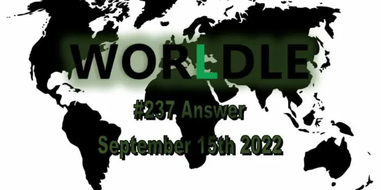 Daily Worldle 237 - September 15th 2022