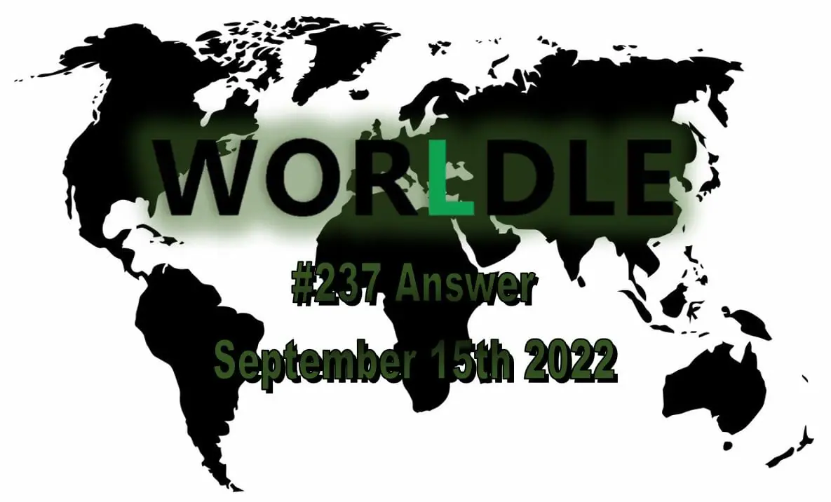Daily Worldle 237 - September 15th 2022