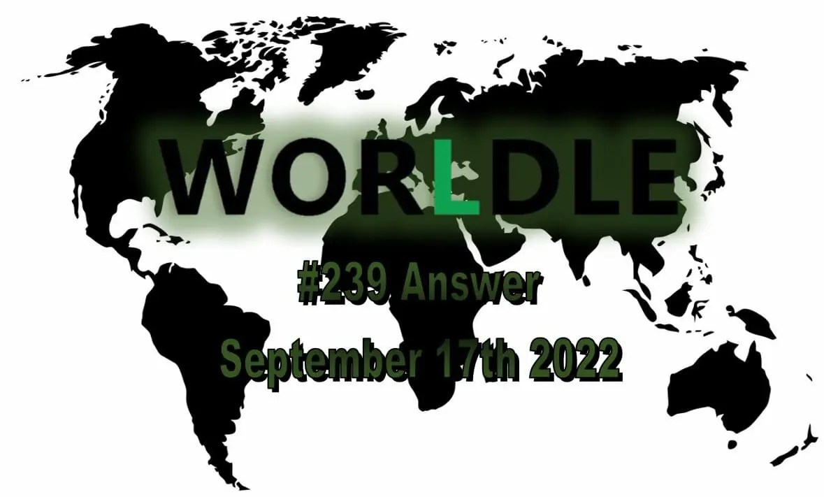Daily Worldle 239 - September 17th 2022