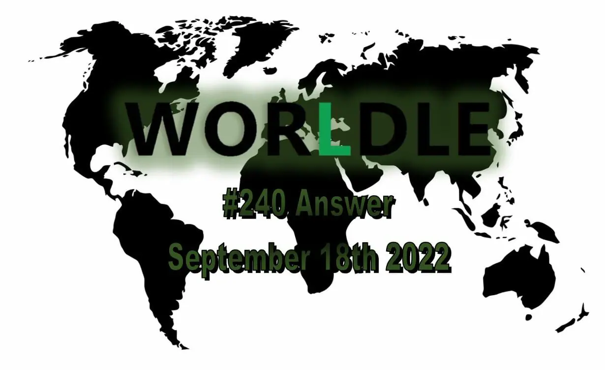 Daily Worldle 240 - September 18th 2022