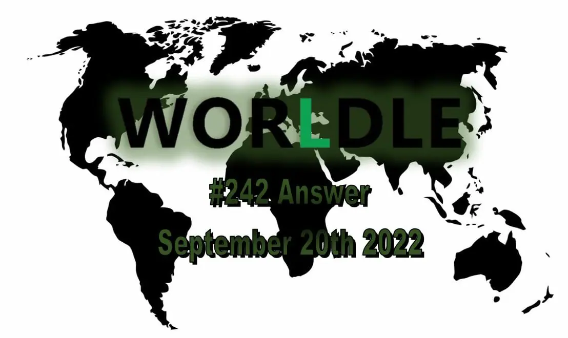 Daily Worldle 242 - September 20th 2022
