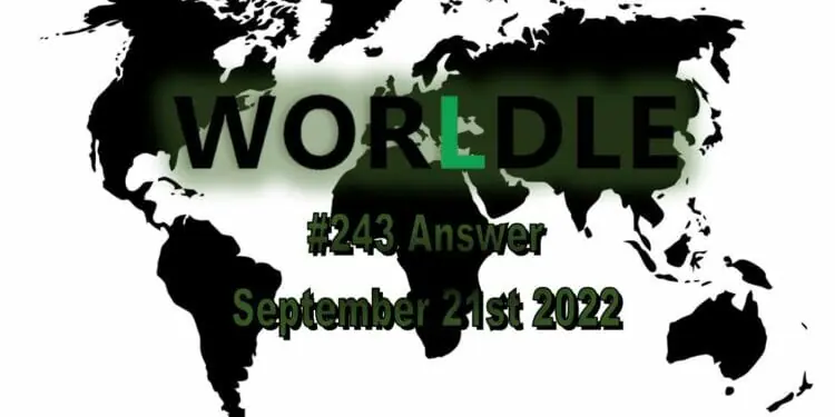 Daily Worldle 243 - September 21st 2022