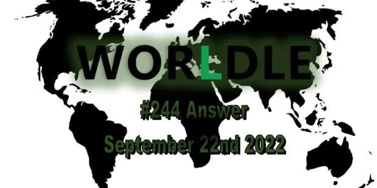 Daily Worldle 244 - September 22nd 2022