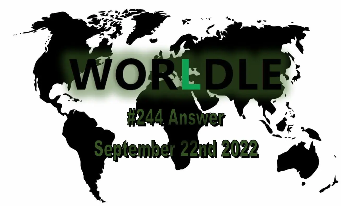 Daily Worldle 244 - September 22nd 2022