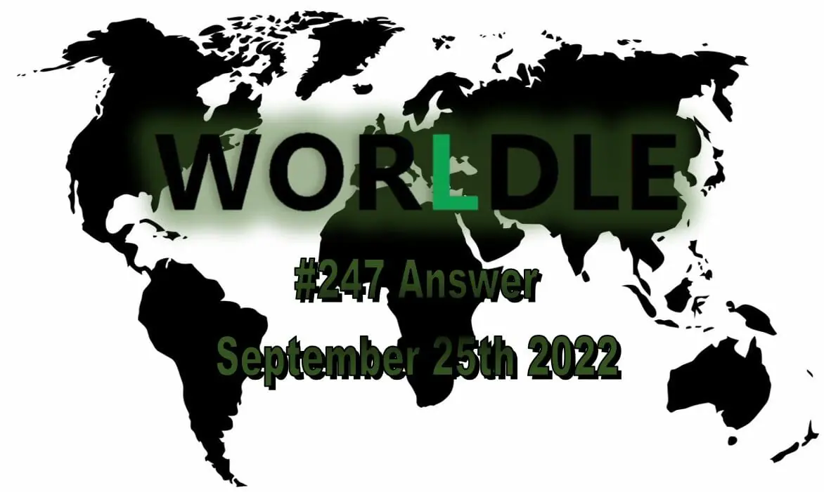 Daily Worldle 247 - September 25th 2022