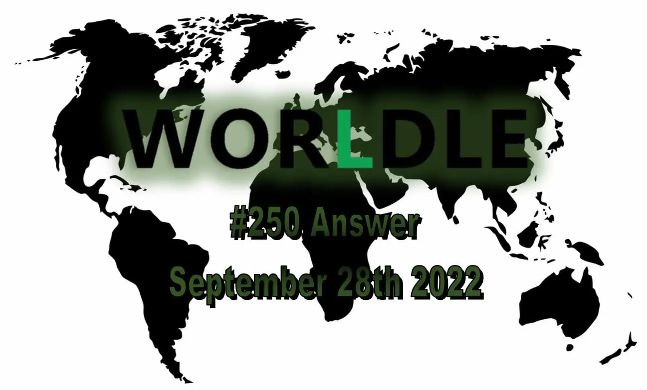 Daily Worldle 250 - September 28th 2022