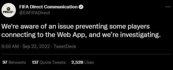 Fifa Web App Not Working